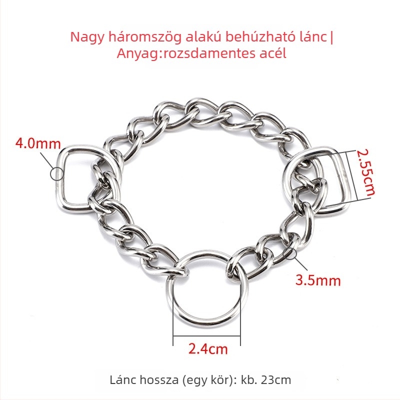 Rozsdamentes acél kutya nyakörv kiegészítők, teleszkópos gyűrű és lánc, Hinko márka, 200 darabos csomag