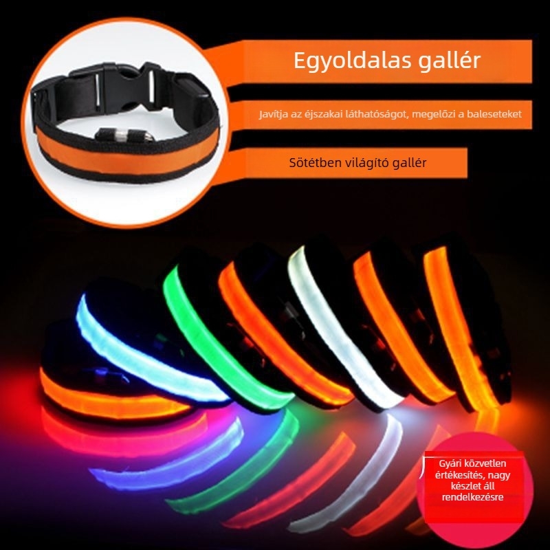 LED világító nyakörv háziállatok számára