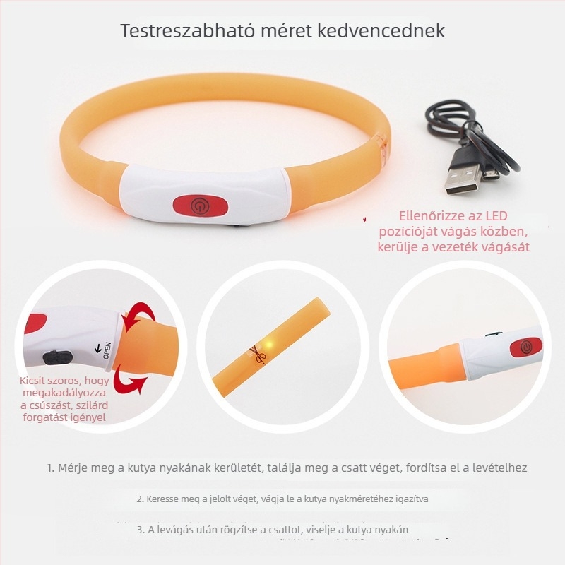 Fénylő kutya nyakörv, Happy Fish márka, anyag: tömlő, univerzális használat, kínai stílus, nem importált.