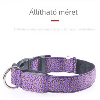 Leopárd mintás LED világító nyakörv