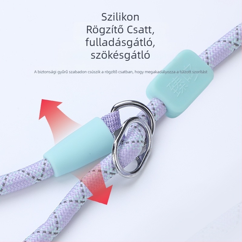 Poliészter kutyakötél – P-Chain Rope edzéshez és sétákhoz, kis, közepes és nagy testű kutyáknak