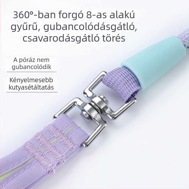 Poliészter kutyakötél – P-Chain Rope edzéshez és sétákhoz, kis, közepes és nagy testű kutyáknak