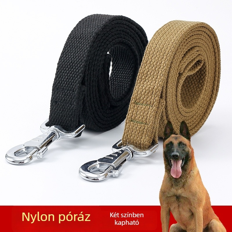 Pamutból készült kutya póráz kültéri sétákhoz – arany retrieverhez való póráz