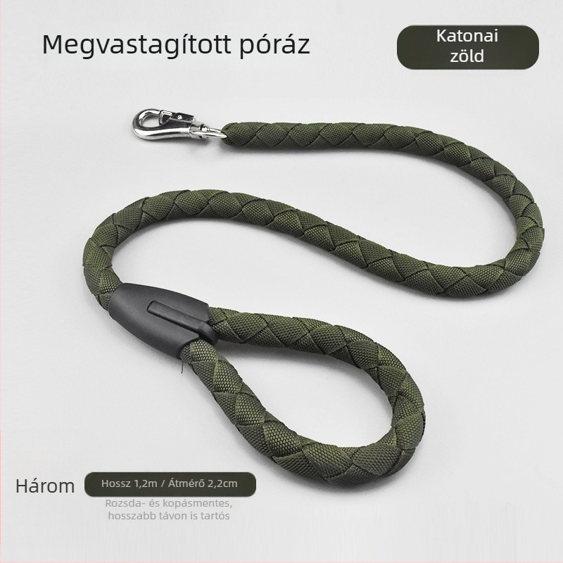 Kutyasétáltató kötél közepes és nagy testű kutyáknak – poliészter anyag, vontató öv, eredet: Hebei, háziállat kötél