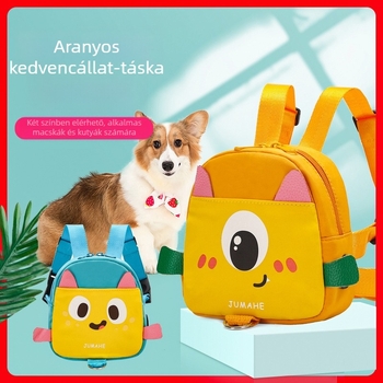 Oxford anyagú kutya hátizsák-vest karikatúra mintával, táska az állatok számára