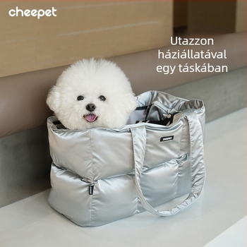 Háziállat-táska — poliészter, négyzet alakú, egyszínű minta, közepes–puha keménység, CheePet
