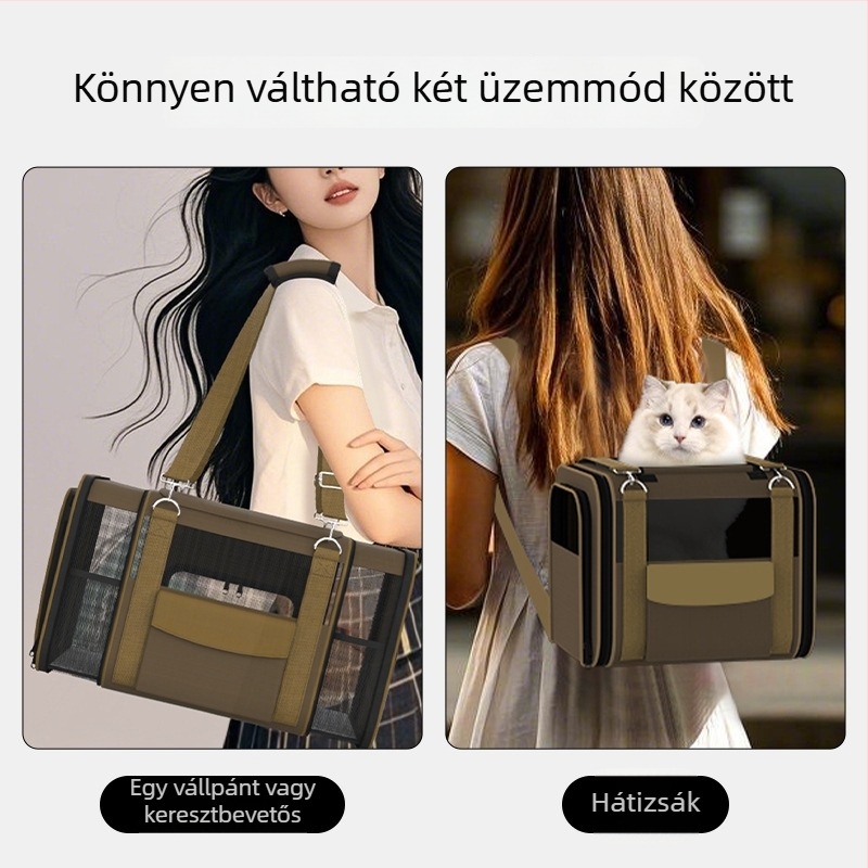 Összecsukható macska hátizsák – hordozható, nagy kapacitású
