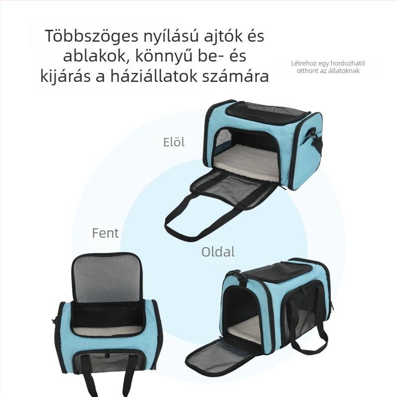 Légáteresztő macska hátizsák, összehajtható, hordozható kisállat, kapacitás 1500