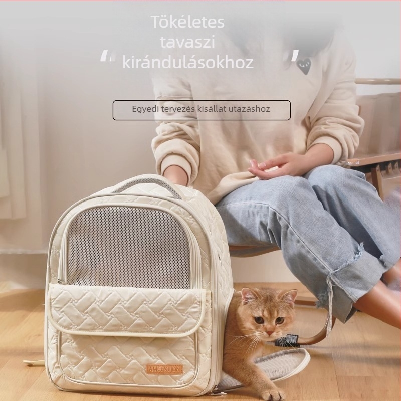 Űrkapszula formájú kisállat szállító hátizsák macskáknak és kis testű kutyáknak, könnyű, lélegző, kézben vagy vállon hordozható, 7 kg-ig