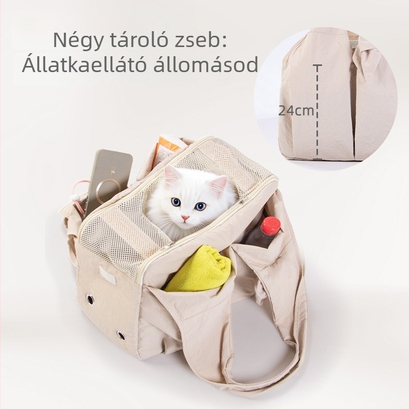 Háziállatok számára hátizsák, puha textil, egyszínű mintázat
