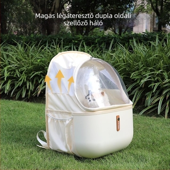 Űrkapu formájú háziállat hátizsák macskák és kutyák számára, nagy kapacitású, ABS anyagú, hordozható