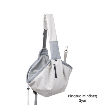 Összecsukható vállon át viselhető táska háziállatok számára – kis macskáknak és kutyáknak, poliészter, teherbírás 7,5 kg-ig