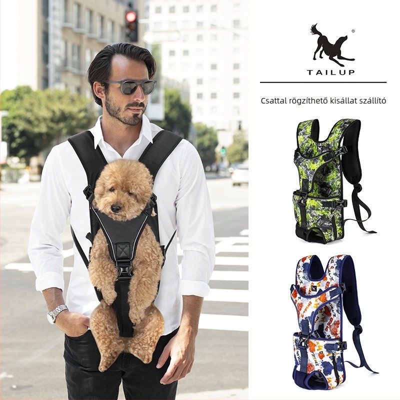 TAILUP KUTYÁKNAK ÁLLÍTHATÓ MELLKASI TÁSKA — Kamuflált minta, Oxford anyag