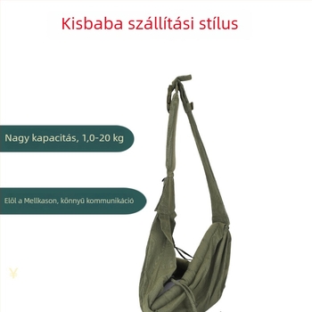 Nagy kapacitású kutyahátizsák keresztpántos kivitelben, sétákhoz, puha vászon