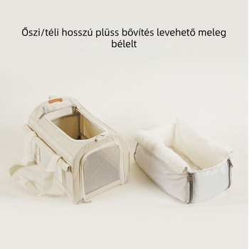 Állatbarát táska sétákhoz — téli meleg, könnyű, nagy kapacitás, anti-stressz, Oxford Cloth anyag
