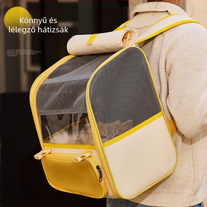Macska kiránduló hátizsák, légáteresztő és összecsukható, 8 kg kapacitás, Oxford anyag