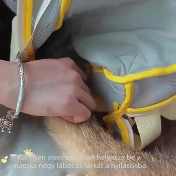 Mellkas-stílusú hordozó hátizsák macskáknak és kistestű, közepes méretű kutyáknak