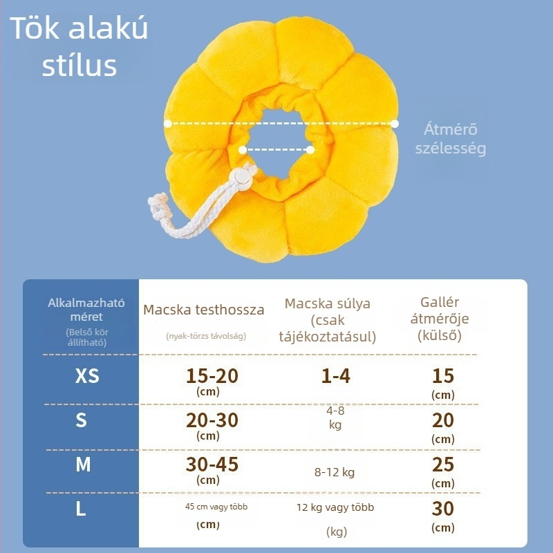 Elizabeth-korong macskáknak és kutyáknak, pamut anyag, univerzális illeszkedés, egész éves használat, lezser stílus