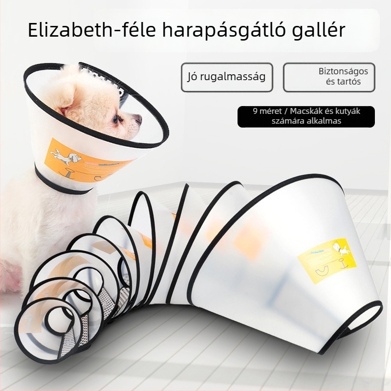 Elizabeth-nyakvédő macskáknak és kutyáknak – harapás elleni, vízálló konuszos gallér