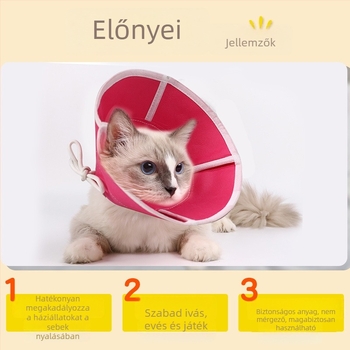 Többfunkciós macskanyakörv sterilizálás utáni, nyalogzás elleni fejvédő, Elizabeth Collar