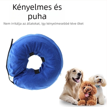 Felfújható kutyanyakörv PVC és flanel anyagból, levehető és mosható, monokróm mintázat, japán/koreai stílus