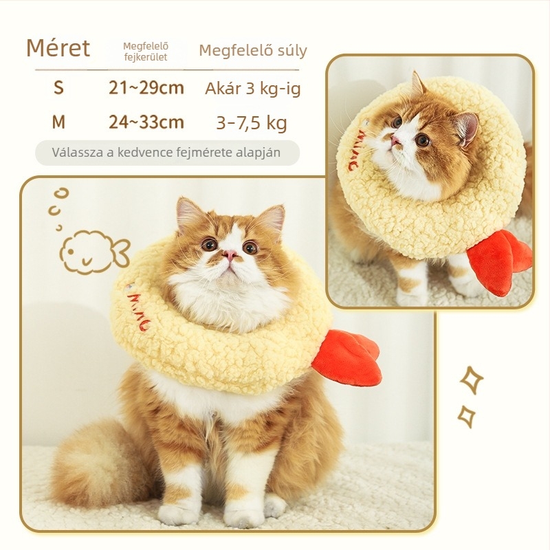 Állat Elizabethán gallér karikatúra mintával, plüss és PP pamut anyagból, univerzális illeszkedés, mindennapi stílus, egész évben használható