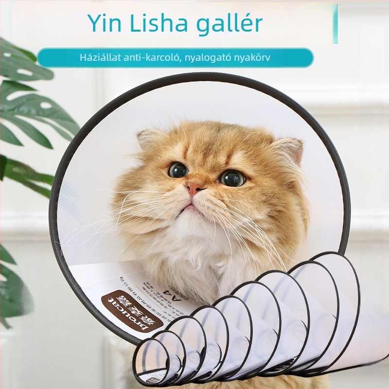 Haomaijia Elizabeth gallér macskáknak és kutyáknak, PP anyag, egyszínű mintázat, fejvédő háziállatok számára – általános célú