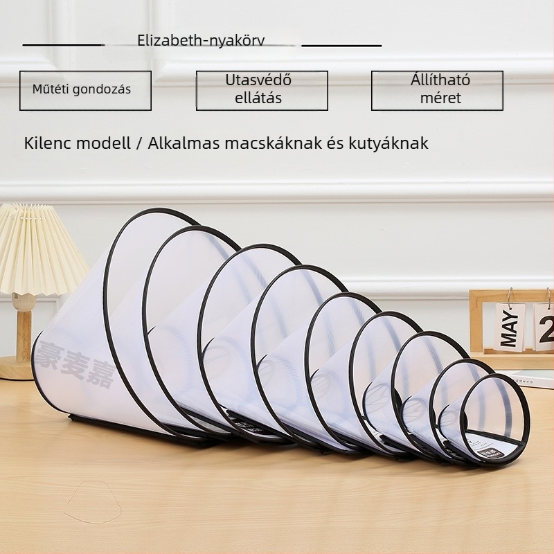 Haomaijia Elizabeth gallér macskáknak és kutyáknak, PP anyag, egyszínű mintázat, fejvédő háziállatok számára – általános célú