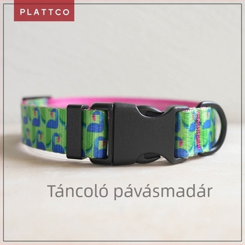 Kutyanyakörv virágmintával, műnylon anyag, Dancing Peacock, modell PDC314, PLATTCO