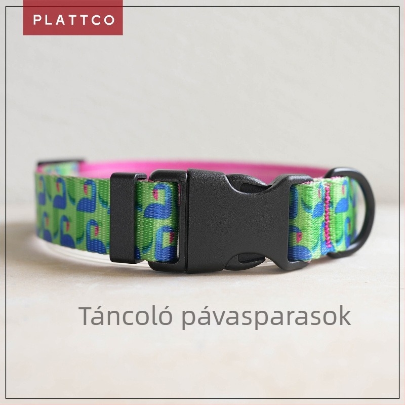 Kutyanyakörv virágmintával, műnylon anyag, Dancing Peacock, modell PDC314, PLATTCO