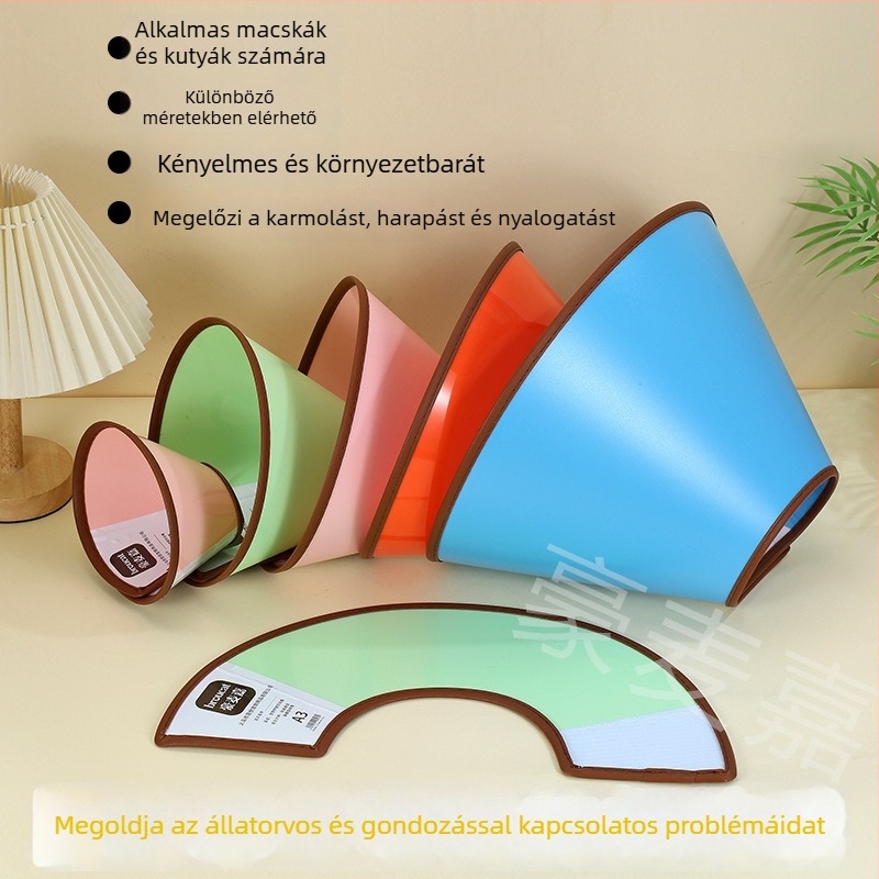 Haomaijia Elizabeth-kör háziállatoknak – fejvédő kutyáknak és macskáknak, védelem a nyalogatás ellen, PP anyag