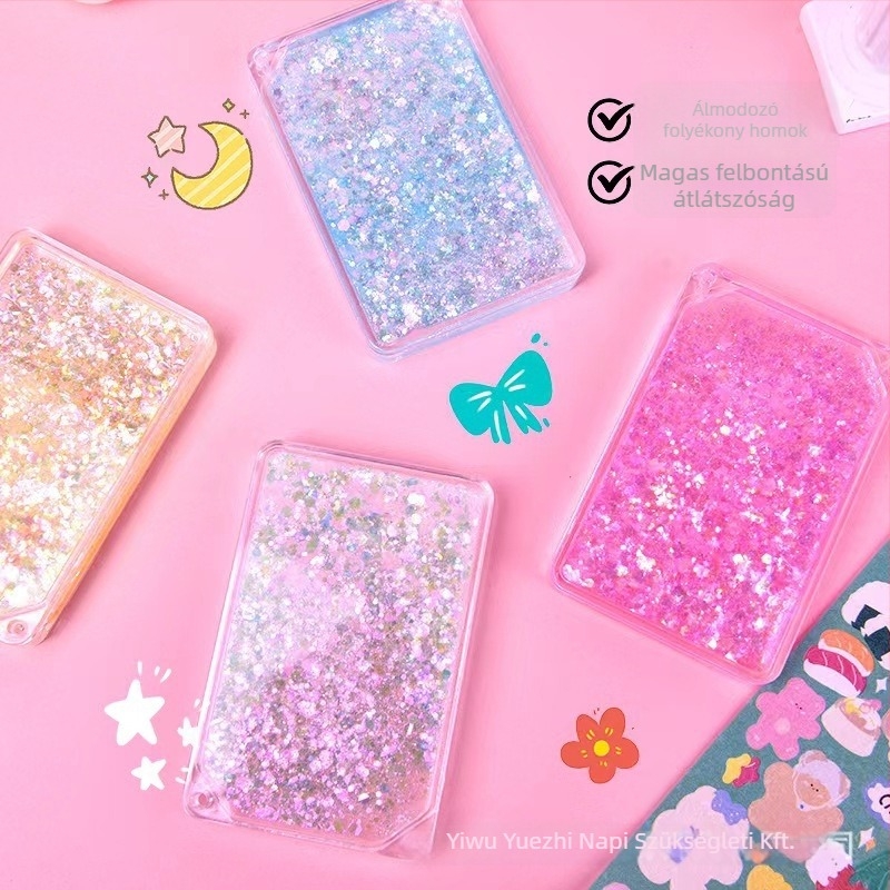 Napló DIY készlet: matricák és medál quicksand mintával, kész ajándék különböző alkalmakra