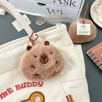 Capybara plüss táskadísz – Ins stílus, Capybara motívum, plüss fügő, 2024 tavasz, Márka: Lyrical Stationery