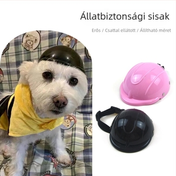 Kisállat sisak kutyák és macskák számára, monokróm minta, műanyag anyag, univerzális illesztés, twill szövés, festett felület