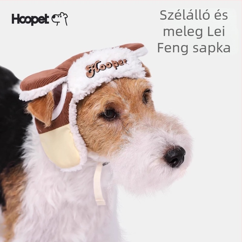 Hoopet Lei Feng fejfedő macskáknak és kutyáknak – aranyos fejfedő, őszi–téli meleg sapka kültéri használatra