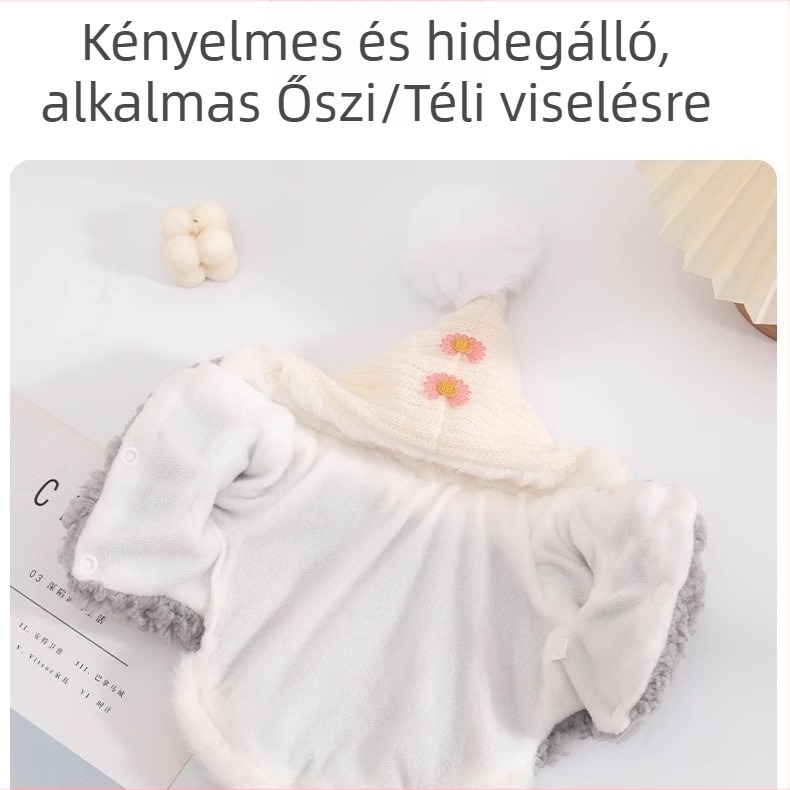 Kedvtelésre szánt háziállat ruházat: gyapjúból készült sapka haranggal, laza stílus, Amoor márka