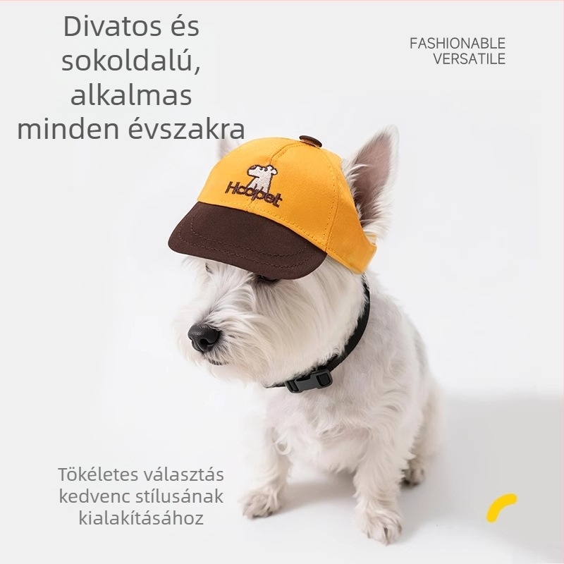 Kutyáknak és háziállatoknak szánt napvédő sapka – Cartoon minta, 100% pamut, négy évszakos, könnyed stílus