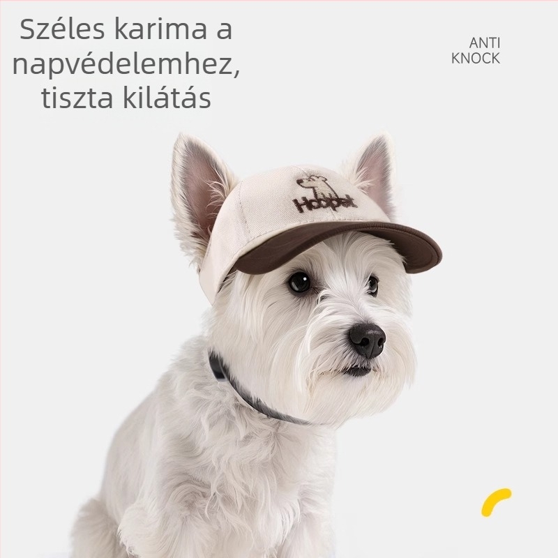 Kutyáknak és háziállatoknak szánt napvédő sapka – Cartoon minta, 100% pamut, négy évszakos, könnyed stílus