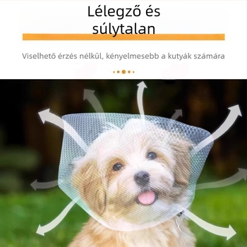 Kutyafej kapucnis fejfedő kültéri használatra hálós arcvédővel, megakadályozza a harapást és a nyalogatást