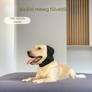 Egységes mintázatú kutya fülvédők fürdetéshez — megőrzik a fülek melegét, csillapítják a szorongást, megelőzik a megriasztást, dekoratív fürdetési kiegészítő.