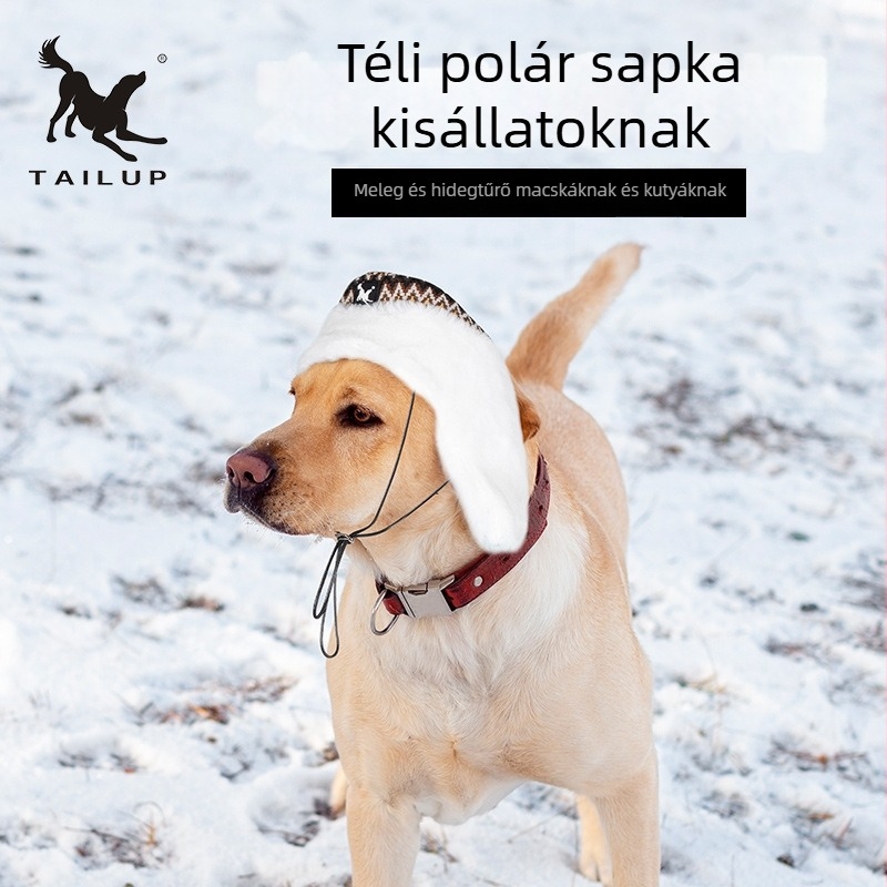 Macska- és kutyáknak szánt téli meleg fleece sapka