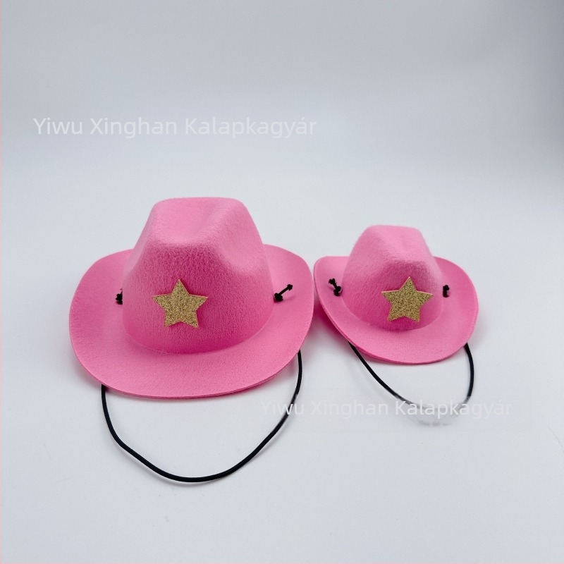 Háziállat cowboy sapka, Cartoon minta, poliészter, sima szövés, domborított felület