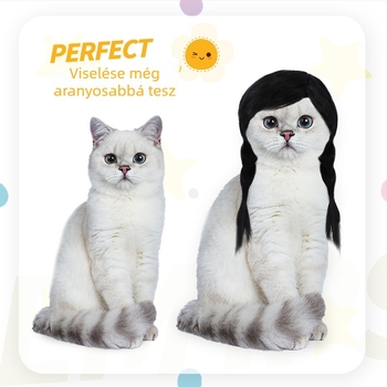 Kisállat-paróka dupla lófarokkal — Liha, magas hőmérsékletű huzal, univerzális illeszkedés, hétköznapi stílus