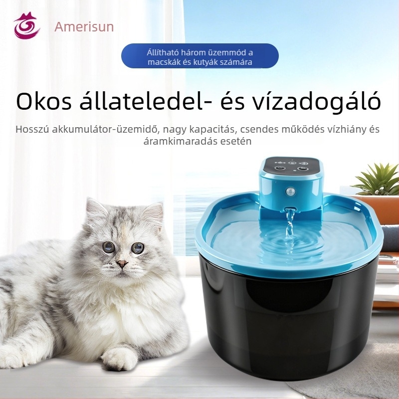Intelligens háziállat ivóvíz adagoló, vezeték nélküli automatikus áramlás, alkalmazás-vezérlés, leválasztható, nagy kapacitású víztartály