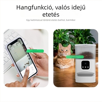 Kisállat automatikus etető, intelligens időzített etetéssel, távoli hangvezérléssel és videóval otthoni használatra