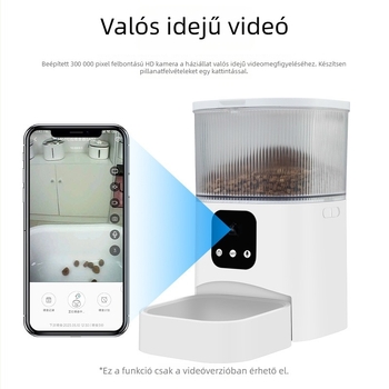 Kisállat automatikus etető, intelligens időzített etetéssel, távoli hangvezérléssel és videóval otthoni használatra
