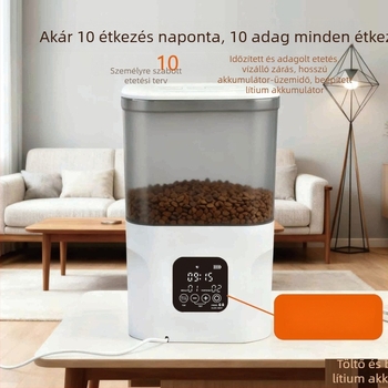 Intelligens kisállat etető macskáknak és kutyáknak, 4L kapacitás, leválasztható kialakítás, beépített 18650-es akkumulátor, modell ATX4, tömeg 1,1 kg, alkalmazás nem támogatott