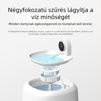 Miwei háziállatok számára állandó vízhőmérsékletű vízforrás, intelligens keringés, csendes, kettős szűrő, automatikus szenzor macskáknak és kutyáknak