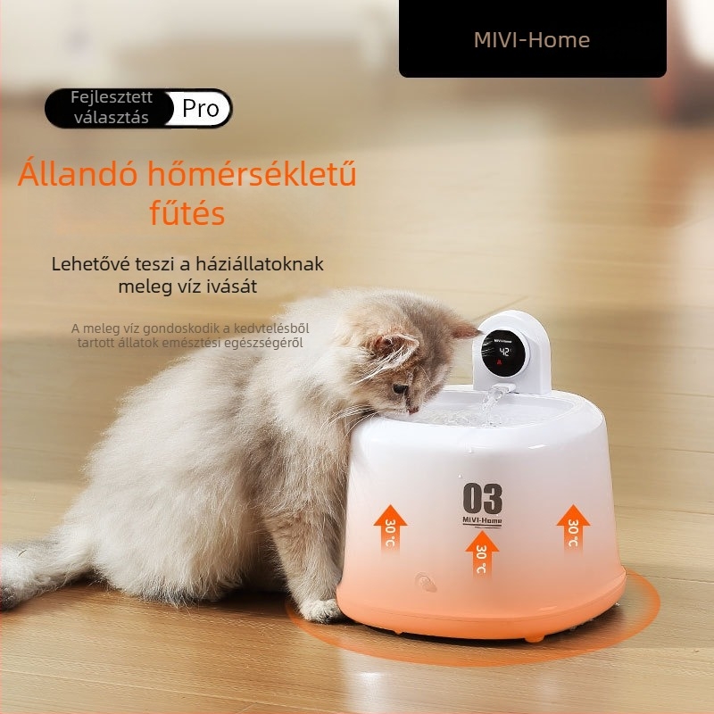 Miwei háziállatok számára állandó vízhőmérsékletű vízforrás, intelligens keringés, csendes, kettős szűrő, automatikus szenzor macskáknak és kutyáknak