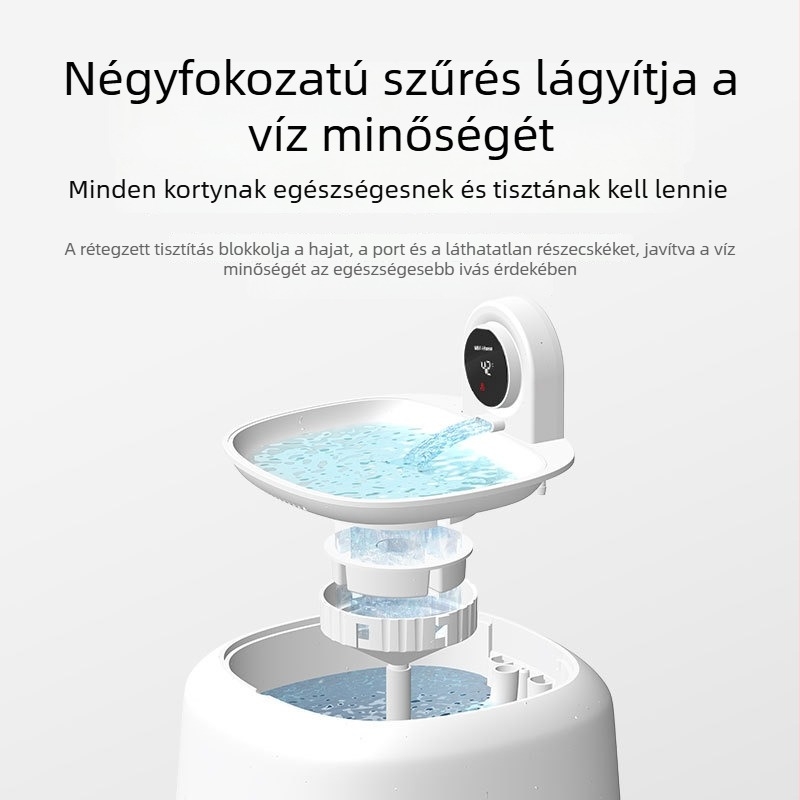 Miwei háziállatok számára állandó vízhőmérsékletű vízforrás, intelligens keringés, csendes, kettős szűrő, automatikus szenzor macskáknak és kutyáknak